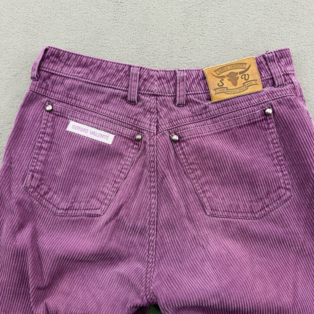 Vintage Sergio Valente Jeans Womens 26x31 Purple Corduroy Skinny Mid Rise Bull